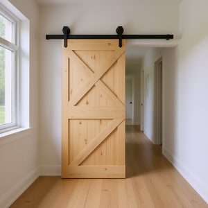 Puerta Corredera de Madera de Pino Macizo Narvik de 37.4x82.7 Pulgadas, Estilo Rústico, para Almacenamiento y Armario, Sin Acabado - Product Image 3