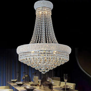 Long Luxe Pendentif Lumières Hôtel Hall Foyer Escalier De Mariage Led Or K9 Boule De Cristal Lustre - Product Image 2