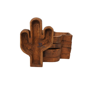 Cactus fait à la main, beau design unique, couleur personnalisée, bol à pâte en bois, bougies, bol à bougie de table de ferme - Product Image 1