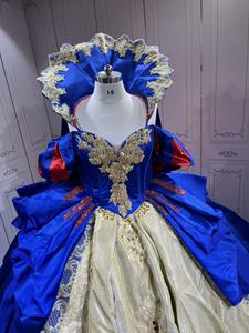 <span class=keywords><strong>Abiti</strong></span> <span class=keywords><strong>da</strong></span> Quinceañera in Stile Vittoriano <span class=keywords><strong>Blu</strong></span> Navy, Vestito <span class=keywords><strong>da</strong></span> <span class=keywords><strong>Principessa</strong></span> Personalizzato con Pizzo e Gemme, Abito per Festa di 15 Anni - Product Image 5