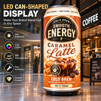 Écran publicitaire LED en forme de canette de café, affichage numérique couleur pour boissons, idéal pour les cafés, les centres commerciaux et les promotions de détail