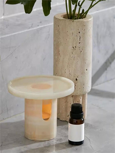Stonekocc thương hiệu tùy chỉnh tự nhiên Onyx Trắng onyx xanh ngọc bích hương liệu thơm nước hoa đèn Burner tất cả các mùa nhà - Product Image 2
