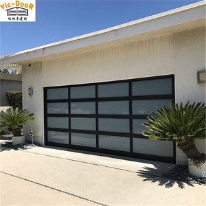 Porte <span class=keywords><strong>de</strong></span> <span class=keywords><strong>garage</strong></span> résidentielle moderne sectionnelle isolée 8*7 10*10 double verre dépoli aluminium pour maison <span class=keywords><strong>garage</strong></span> - Product Image 2