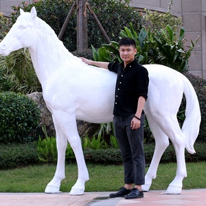 Statua del cavallo della vetroresina del fornitore della fonderia di colore bianco per la decorazione dell'azienda agricola - Product Image 1