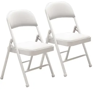 Katlanır sandalye için parti plastik katlanır sandalyeler Metal çerçeve katlanır sandalye beyaz