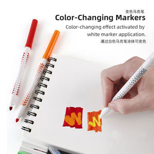Macaron 12 adet yıkanabilir Marker kalem seti renk değiştiren İşaretleyiciler ince çizgi sanat çizim için renkli işaretleme kalemleri - Product Image 6