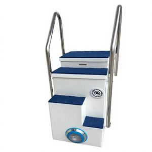 Pipeless Wall-Mounted Swimming <strong>Pool</strong> <strong>Filter</strong> <strong>with</strong> Integrated Stainless Steel Ladder &amp; LED Underwater Light - Product Image 6