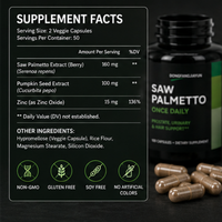 Complément alimentaire Saw Palmetto pour la santé de la prostate chez l'homme, capsules de vitamines pour les cheveux, complément alimentaire pour la santé masculine, extrait de Saw Palmetto