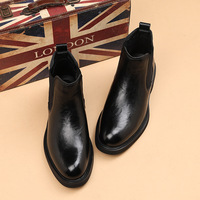 Nouvelles Bottes Chelsea Homme Printemps-Automne Style Britannique Polyvalentes à Enfiler en Cuir Doux Brossé Mi-Mollet avec Doublure en Coton et Semelle Extérieure en Caoutchouc