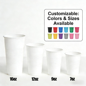 Vasos de Fiesta de Plástico Naranja de 7 oz, Recipientes Desechables para Fiestas, Cumpleaños, Bodas, Baby Shower, Barbacoas, Bares - Product Image 2