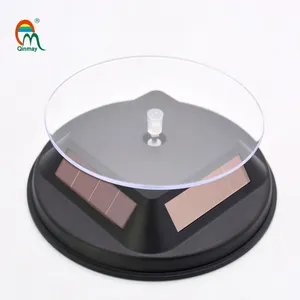 12cm expositor solar 360 graus giratório, suporte de exibição giratório com bateria solar giratória para exibir acessórios de joias