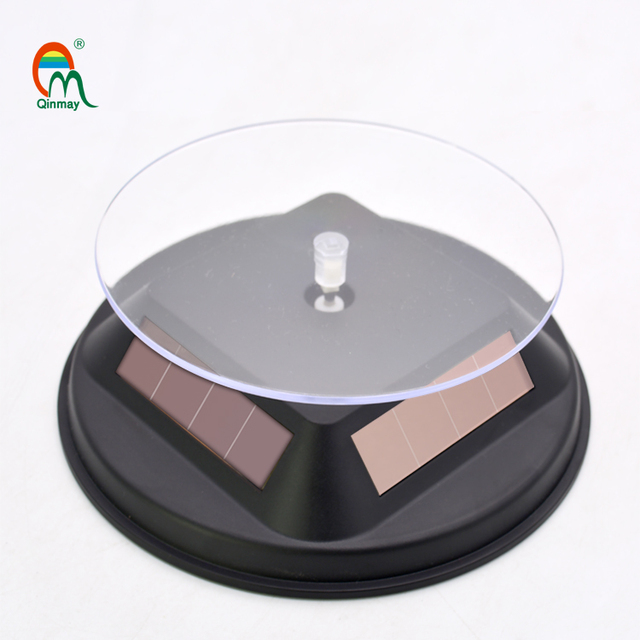 12cm 360 Degree Rotating Solar Turntable Swivel Jewelry Display Stand with ROHS Certification Black/White