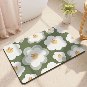 Tapis absorbant pour salle de bain, tapis absorbant en terre de diatomée, paillasson vert pour entrées de salle de bain et de cuisine, antidérapant pour salle de bain - Product Image 2
