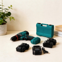 Bürstenloser Akku-Schlagbohrschrauber-Set 21V Lithium mit 10mm Schnellspannbohrfutter und Akku für DIY Heimrenovierung und Bauarbeiten