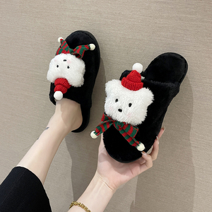Pantoufles en peluche motif <span class=keywords><strong>pull</strong></span> de Noël, renne et ours, à bout rond, confortables, cadeau d'hiver pour <span class=keywords><strong>femme</strong></span>, vente en gros - Product Image 2