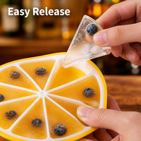 Bac à glaçons en forme de citron, 8 cavités, sans BPA, réutilisable, facile à démouler, avec couvercle, pour cocktails, bar, fête, congélateur, vente en gros, prêt à être expédié