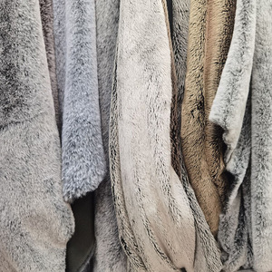 Conejo de Angora de alta calidad, piel para adorno de ropa, piel de Animal falsa de felpa, pelo largo grabado, tela de piel de conejo falso/ - Product Image 1