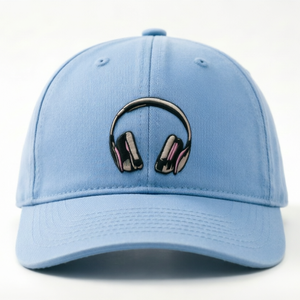 หมวกเบสบอลปักลายพร้อมหูฟัง หมวกเบสบอล 6 แผง  ตกแต่งด้วยหัวเข็มขัดโลหะปรับได้  สำหรับทุกเพศ  วัสดุผ้าฝ้ายเนื้อนุ่ม - Product Image 4