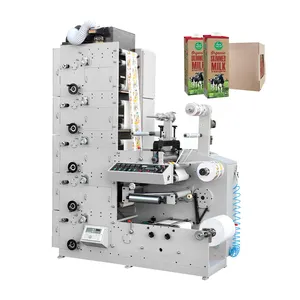 Máquina de impresión flexográfica tipo pila de formato ancho de nuevo diseño con etiqueta de caja de leche de papel adecuada de plomo Web Vertical