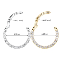 Boucles d'oreilles créoles articulées en titane avec perle, personnalisées ASTM F136 hypoallergéniques 16g 8mm 10mm, bijoux de piercing tendance