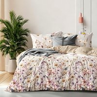 Parure de lit vintage rose à motif floral français, 3 pièces, avec volants, 100 % polyester, draps de luxe imprimés, vente en gros pour la maison