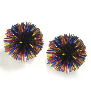 Fashion Green Purple Gold Mixed Tinsel <strong>Earrings</strong> Stainless Steel Post Tinsel Ball for DIY <strong>Earrings</strong> <strong>Top</strong> Mardi Gras Holiday - Product Image 4