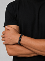 Bracelet pour homme en acier inoxydable, chaîne cubaine, maillons épais, bracelet noir, bijoux