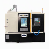 Tour de fraisage CNC horizontal automatique 3 axes avancé QT150Y avec commande FANUC, axe Y et 12 stations à outils pour