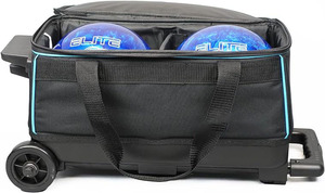 กระเป๋าโบว์ลิ่งแบบมีล้อ Brunswick รุ่น Multiple Useful พร้อมช่องเก็บรองเท้าขนาดใหญ่ กระเป๋าโบว์ลิ่งสไตล์เรโทรสำหรับใส่ลูกโบว์ลิ่งสองลูก - Product Image 4