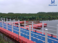 Plateforme flottante modulaire en HDPE Hisea Dock, système de ponton robuste avec charnières pour yacht, marina, pont flottant, parc aquatique