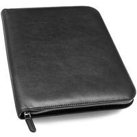 Carpeta Portafolio de Cuero A4, Bloc de Escritura, Carpeta de Presentación Empresarial, Portafolio Negro