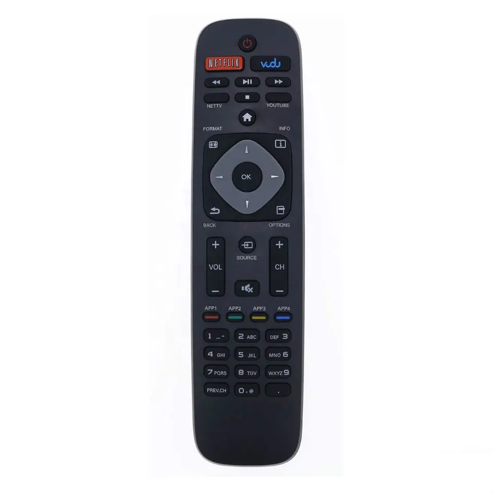 Factory URMT41JHG003 LED LCD HDTV TV Remote Control Fit For Philips (YKF340003) with Netflix, Vudu, and YouTube