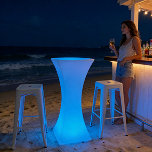 Modern LED Glowing Plastic <strong>Bar</strong> Table Color-Changing Waterproof Commercial <strong>Furniture</strong> for Mall Living Room <strong>Home</strong> Hotel Events - Product Image 6