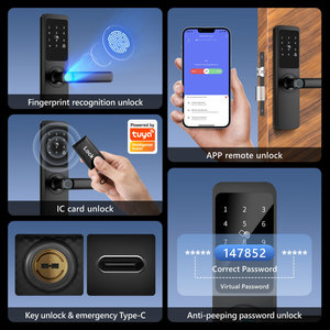 <span class=keywords><strong>Serrure</strong></span> de <span class=keywords><strong>porte</strong></span> intelligente Tuya WiFi avec empreinte digitale, en alliage <span class=keywords><strong>d</strong></span>'aluminium, <span class=keywords><strong>serrure</strong></span> de <span class=keywords><strong>porte</strong></span> électronique numérique sans clé pour la maison et le bureau PST-A1-TY - Product Image 6