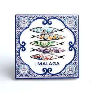 热销葡萄牙马拉加旅游纪念品创意鱼舞者树脂冰箱磁铁批发3D冰箱磁铁