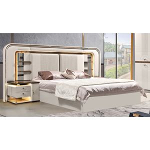 Ensemble de chambre à coucher moderne de luxe à prix direct usine, lit extensible sur mesure King/<span class=keywords><strong>Queen</strong></span> avec rangement 5+ tiroirs en MDF et cuir - Product Image 4