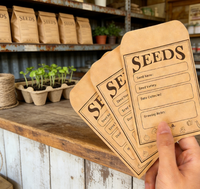 Enveloppes en papier kraft miniatures écologiques et recyclables avec logo imprimé personnalisé, sachets de graines pour graines de fleurs
