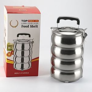 Gıda sıcak paslanmaz çelik bento kutuları hint carrier in taşıyıcı davul şekli yemek kabı seti öğle yemeği kutuları çocuklar için - Product Image 2