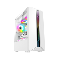 Boîtier PC Micro ATX en kit plat avec panneau latéral en acrylique, support de bloc d'alimentation ATX à montage inférieur, châssis de jeu avec panneau frontal USB 3.0