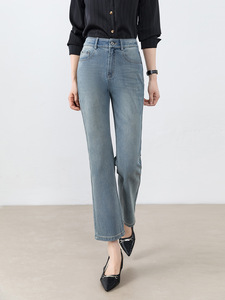 2026 New Micro Flared Pants for Women, High Waisted and Slimming, <b>Elastic</b> Small Flared Cropped <b>Jeans</b> - Product Image 5