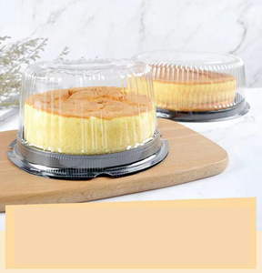 Venta al por mayor claro Mousse pastel caja de embalaje PET 4/6/8/10 pulgadas pastel contenedor con ventana para boda fiesta caja de plástico redonda - Product Image 6