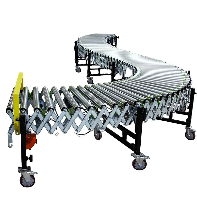 LIANGZO Good Price High Quality Expandable Roller Conveyor with Speed Controller Van Vehicle Loading