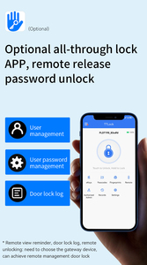 قفل باب ذكي خارجي مقاوم للماء يعمل ببصمة الإصبع مع تطبيق Tuya وTTlock ورمز وبطاقة لفتح الأبواب الزجاجية ذات الإطار S960 - Product Image 6