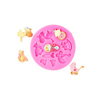 6er Pack Niedliche Baby Silikon Fondant form Baby party Kuchen Dekorations werkzeuge Cupcake Silikon formen für Fondant Kuchen Zucker Süßigkeiten