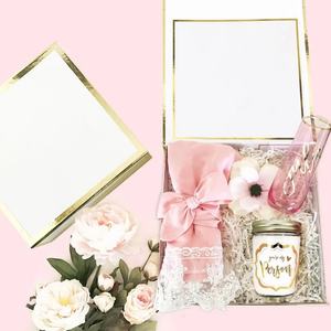 Caja de Regalo Magnética Plegable Color Oro Rosa con Relieve, Laminación Mate, Recubrimiento UV y Forro de Esponja para Propuesta de Dama de Honor en Bodas - Product Image 4