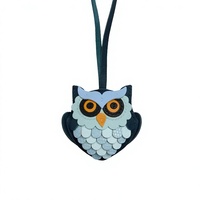 Breloque de sac à main en cuir de vachette pleine fleur et cuir de crocodile véritable, en forme de hibou, classique et mignonne, avec boucle de suspension