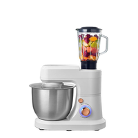 Robot culinaire multifonction 3-en-1 électrique 1500W 5L robuste : Hachoir à viande, Mixeur en verre, Pétrin à pâte, Nouveau processeur à farine