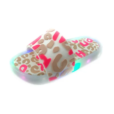 Лето 2021, крутые модные мягкие детские сандалии из ПВХ, детские сандалии на толстой подошве, светодиодные тапочки для дома