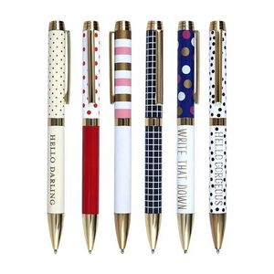 Cute Inspirational Quote <b>Ballpoint</b> <b>Pen</b>, Decorative Patterned <b>Pen</b> with Gold Trim for Girls, Students & Gifts - Product Image 2