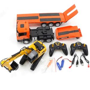 HUINA 1319 1/24 Remolque de Plataforma con Excavadora a Control Remoto de 9 Canales, Modelo de Vehículo de Ingeniería RC, Juguete para Niños, Regalo - Product Image 2